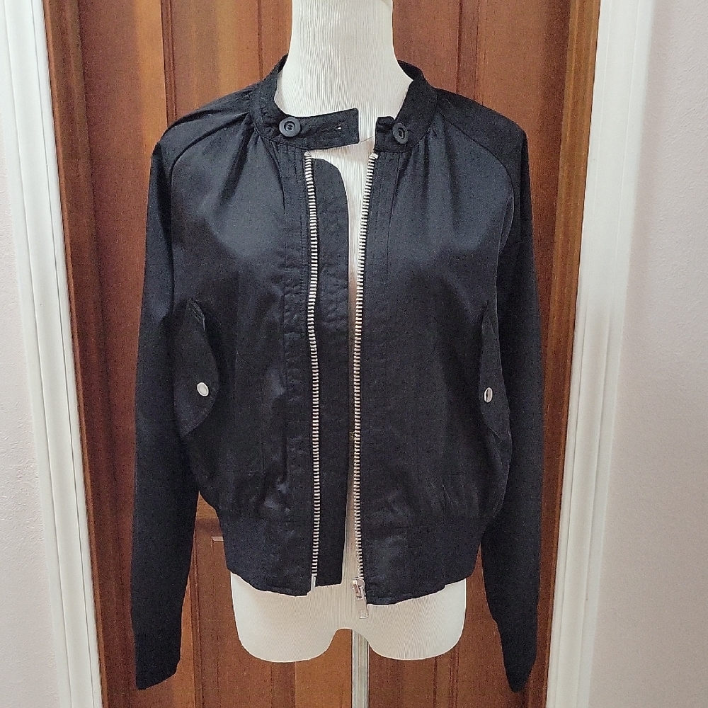 Free People Black Bomber Jacket